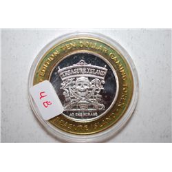 2000 Treasure Island "Millennium Series" Las Vegas NV Limited Edition Two-Tone $10 Gaming Token; .99