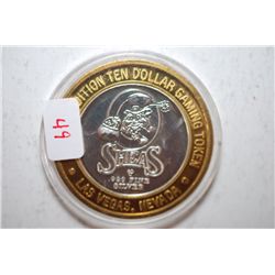 O'Sheas "Lucky 4 Leaf Clover" Las Vegas NV Limited Edition Two-Tone $10 Gaming Token; .999 Fine Silv