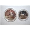 Image 1 : 1986-S US Liberty Commemorative Two-Coin Proof Set In Velvet Box; Ellis Island $1 & Nation Of Immigr