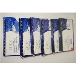 1999-S, 2000-S, 2001-S, 2002-S, 2003-S & 2004-S US Mint State Quarter Proof Set With COA Included; L