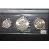 Image 1 : 1976 3 UNC Coin Set includes the $1 Eisenhower, 50c Kennedy, and 25c Washington, EST. $20-25