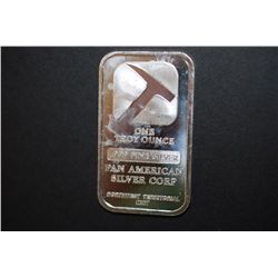 Pan American Silver Ingot; 1 oz. .999 Fine Silver; EST. $35-40