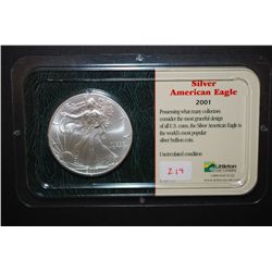 2001 Silver Eagle UNC in plastic fold; 1 oz Fine Silver; EST. $35-40