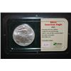 Image 1 : 2001 Silver Eagle UNC in plastic fold; 1 oz Fine Silver; EST. $35-40