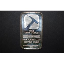 Pan American Silver Ingot; 1 oz. .999 Fine Silver; EST. $35-40