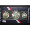 Image 1 : 1976-S US Bicentennial Silver Three-Coin Set; UNC 40% Silver; Washington Quarter, Kennedy Half & Eis