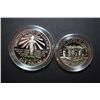 Image 2 : 1986-S US Liberty Commemorative Two-Coin Proof Set In Velvet Box; Ellis Island $1 & Nation Of Immigr