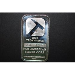 Pan American Silver Ingot; 1 oz. .999 Fine Silver; EST. $35-40