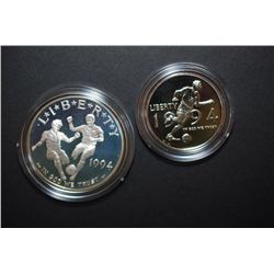 1994 US Special Edition World Cup Commemorative Collector's Two-Coin Set In Display Box With History