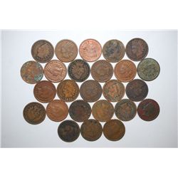 Indian Head One Cent; Various Dates & Conditions; Lot of 25; EST. $25-30