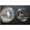 Image 1 : 1986-S US Liberty Commemorative Two-Coin Proof Set In Velvet Box; Ellis Island $1 & Nation Of Immigr