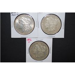 1896-O & 1900-O (2) US Silver Morgan $1; Lot of 3; EST. $100-120