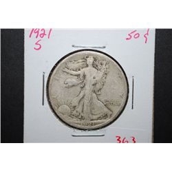 1921-S Walking Liberty Half Dollar; EST. $50-80