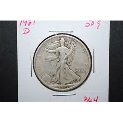 1921-D Walking Liberty Half Dollar; EST. $325-365