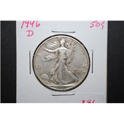 1946-D Walking Liberty Half Dollar; EST. $10-20