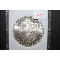 1884-CC US Silver Morgan $1; MCPCG Graded MS63; EST. $220-240