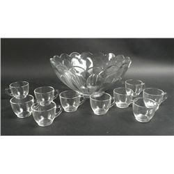 Heisy Glass Punch Bowl, 20th C., N9ENBE