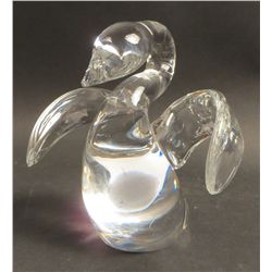 Steuben Colorless Crystal Swan Figure, 20th C., N9ENBE