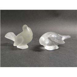 Two Lalique Frosted Glass Birds, 20th. C, N9ENBE