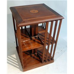 George III Style Inlaid Mahogany Revolving Book Stand, English Tradition, 20th C., N9ENBH
