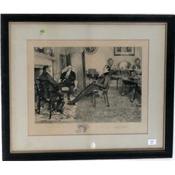 Lithograph, Men Talking in a Parlor, Walter Dendy Sadler (English, 1854-1923), N9ENBL