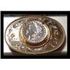 Image 1 : German Silver Buckle with a 1921 Morgan…..Incredible Piece….