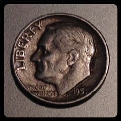 90% Silver Dimes 1951 and 1952
