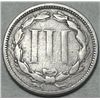 Image 2 : FULL LIBERTY! OLD US COIN 1867 RARE 3 CENT PIECE CIVIL WAR TIME AND LATER!
