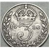 Image 1 : DETAILED! OLD ENGLISH COINS 1914 KING GEORGE SILVER THREEPENCE