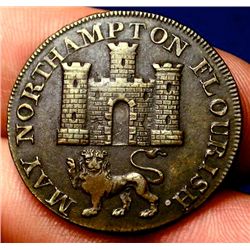 FANTASTIC! OLD ENGLISH 1794 COLONIAL HALFPENNY RARE!