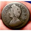 Image 1 : VERY DETAILED! 1737 BRITISH COLONIAL FARTHING! OLD ENGLISH KING GEORGE!