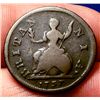 Image 2 : VERY DETAILED! 1737 BRITISH COLONIAL FARTHING! OLD ENGLISH KING GEORGE!