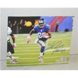 Steiner Sports Hakeem Nicks Giants Blue Jersey Running 8 x 10 Autographed Photo