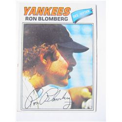 Ron Bloomberg 1977 Topps Yankees  Mint Baseball Card