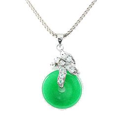 Natural Jade Ring Set Silver Cubic Zircon Diamonds