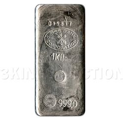 Silver Bars: Random Manufacturer 1 Kilo (32.15 oz) Bar