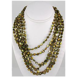 660.00ctw Mother of Pearl Beads 6Rows Necklace, 11inch
