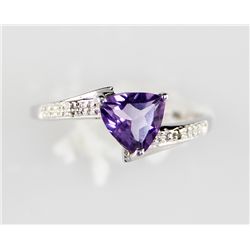 10K .90 Amethyst Diamond Ring