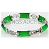 Image 1 : 10.27g Apple Green Jade Sterling Silver Bracelet