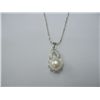 Image 1 : WHITE PEARL PENDANT WITH CZ AND ILLUSIONS SILVER NECKLA