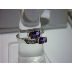 12.00 CTW Ametyst 4*6 Octagonal RING .924 STERLING SILV
