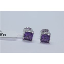 13.10 CTW AMETHYST EARINGS .925 STERLING SILVER