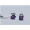 Image 1 : 13.10 CTW AMETHYST EARINGS .925 STERLING SILVER
