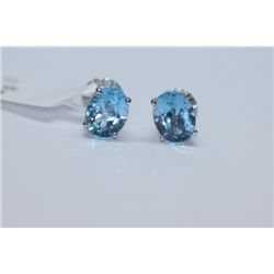 13.80 CTW BLUE TOPAZ EARINGS .925 STERLING SILVER