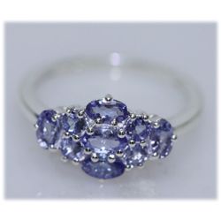 12.47 CTW TANZANITE RING .925 STERLING SILVER