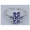 Image 1 : 13.98 CTW TANZANITE RING .925 STERLING SILVER