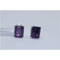 20.55 CTW AMETHYST EARINGS .925 STERLING SILVER