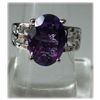 Image 1 : 28.00 ctw Amethyst 10*14 Oval RING .924 STERLING SILVER