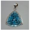 Image 1 : 74.00 CTW BLUE TOPAZ Trillion CUT PENDANT .925 STERLING