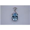 Image 1 : 21.40 CTW BLUE TOPAZ/CZ PENDANT .925 STERLING SILVER